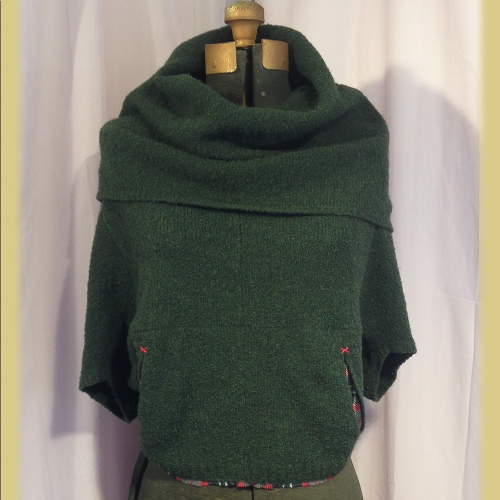 Sparrow Anthropologie Wool Poncho Cowl Neck